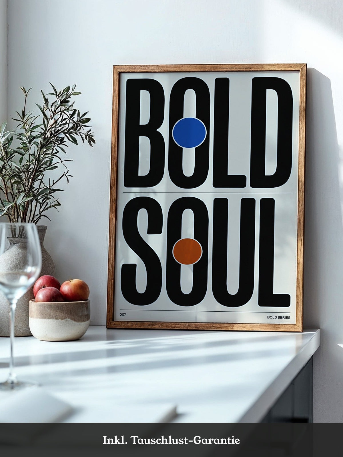 Bold Typografie Kreise Farbakzent