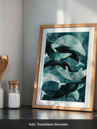 Wale Kunst Blaugrün