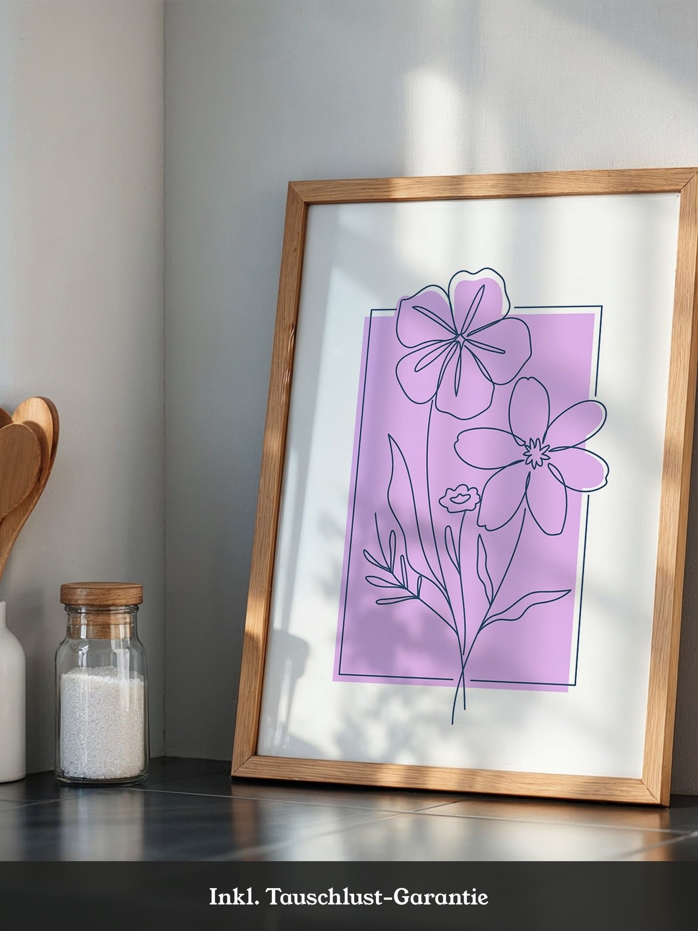Blumen Umriss lila Hintergrund
