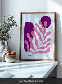 Abstrakte Blattform Rosa Lila