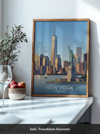 Freiheitsstatue Skyline Pastell
