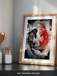 Koi Fische Rot Schwarz Splatter