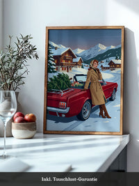 Retro Auto Winterlandschaft