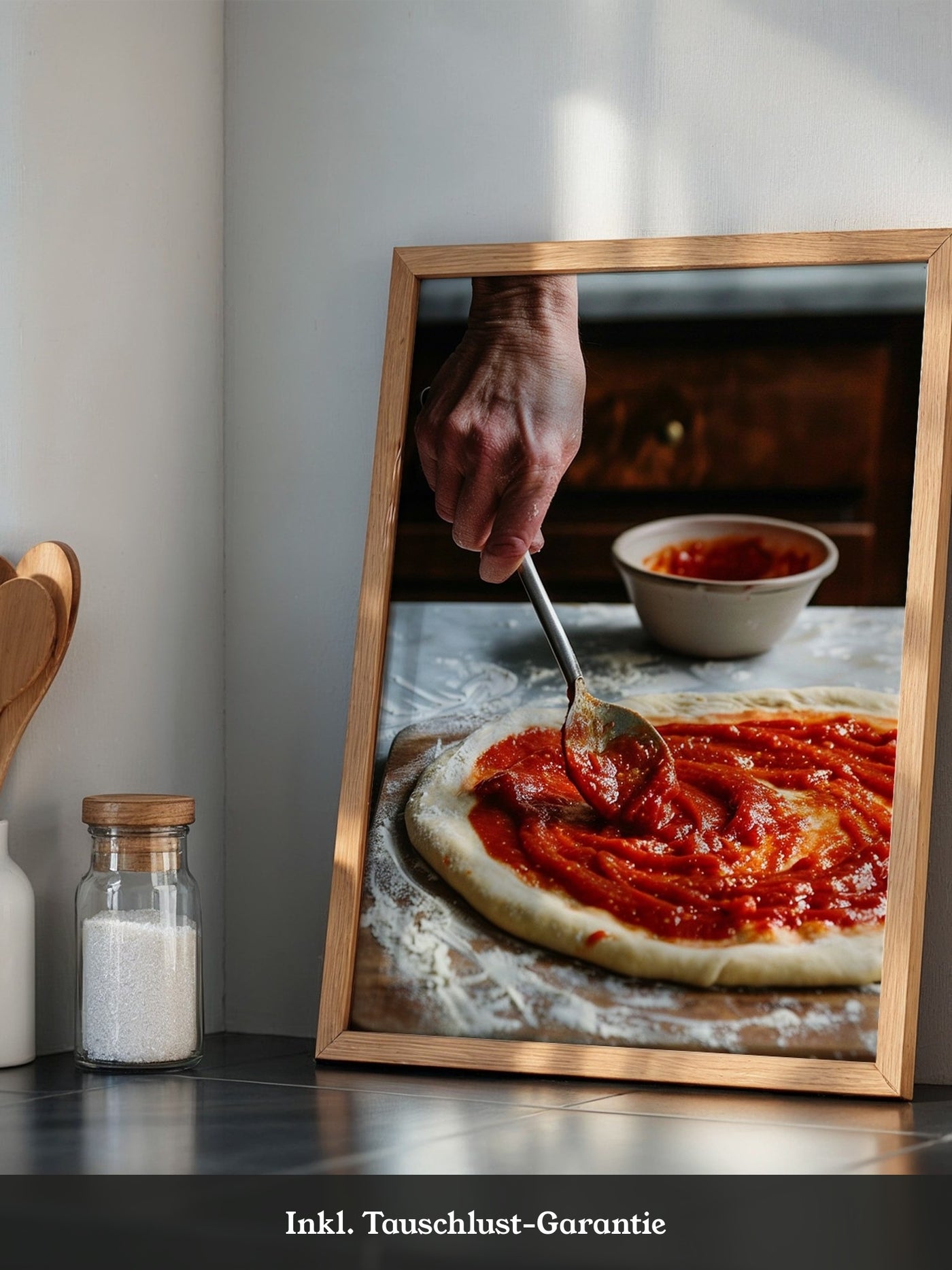 Pizza Zubereitung Nahaufnahme