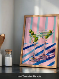 Cocktailgläser Oliven Pastellstreifen