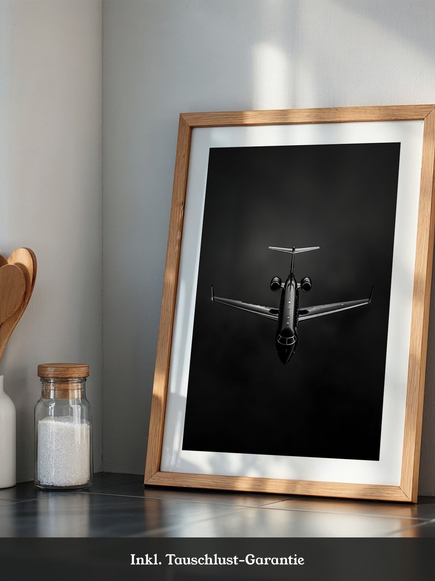 Flugzeug Draufsicht Schwarz-Weiß