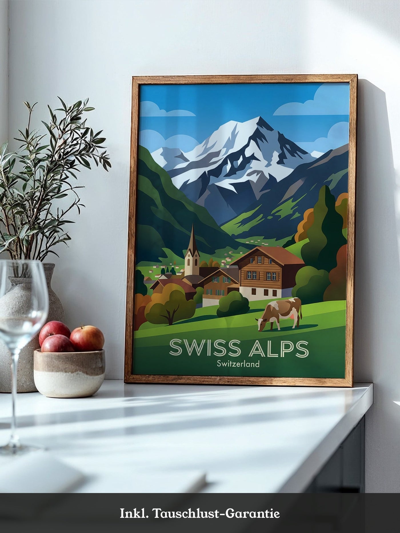 Alpine Idylle gemalt Schweiz