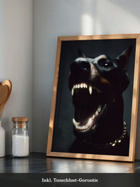 Dobermann Leuchtende Zähne
