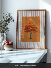 Herbstbaum Orangetöne Vintage