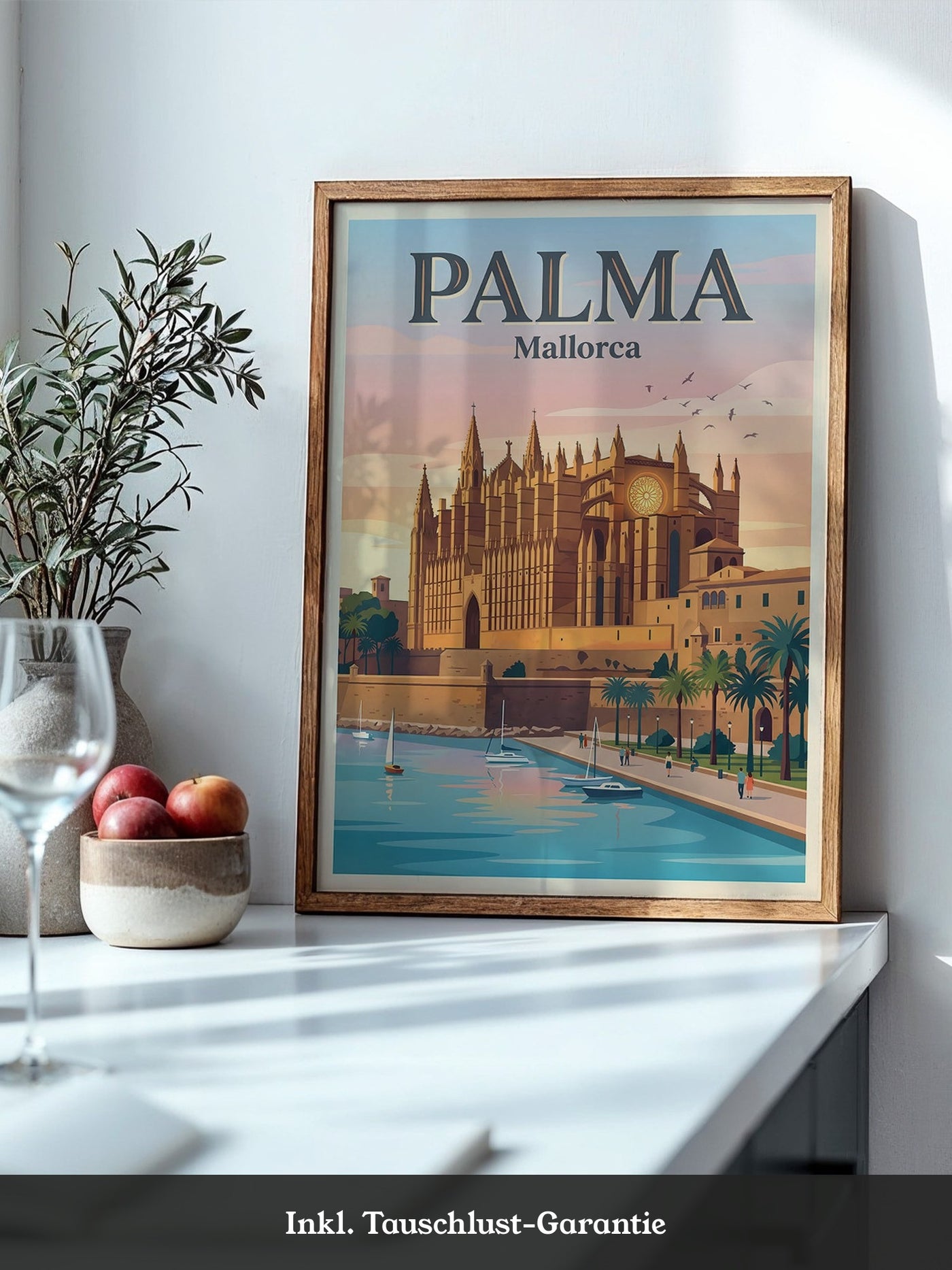 Kathedrale Palma Retro-Illustration
