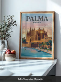 Kathedrale Palma Retro-Illustration