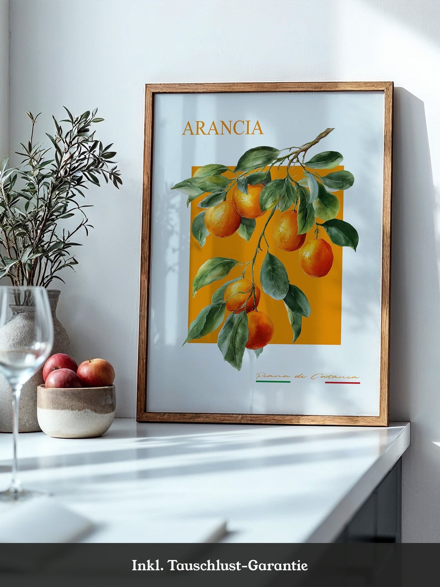 Orangen Zweig Aquarellstil