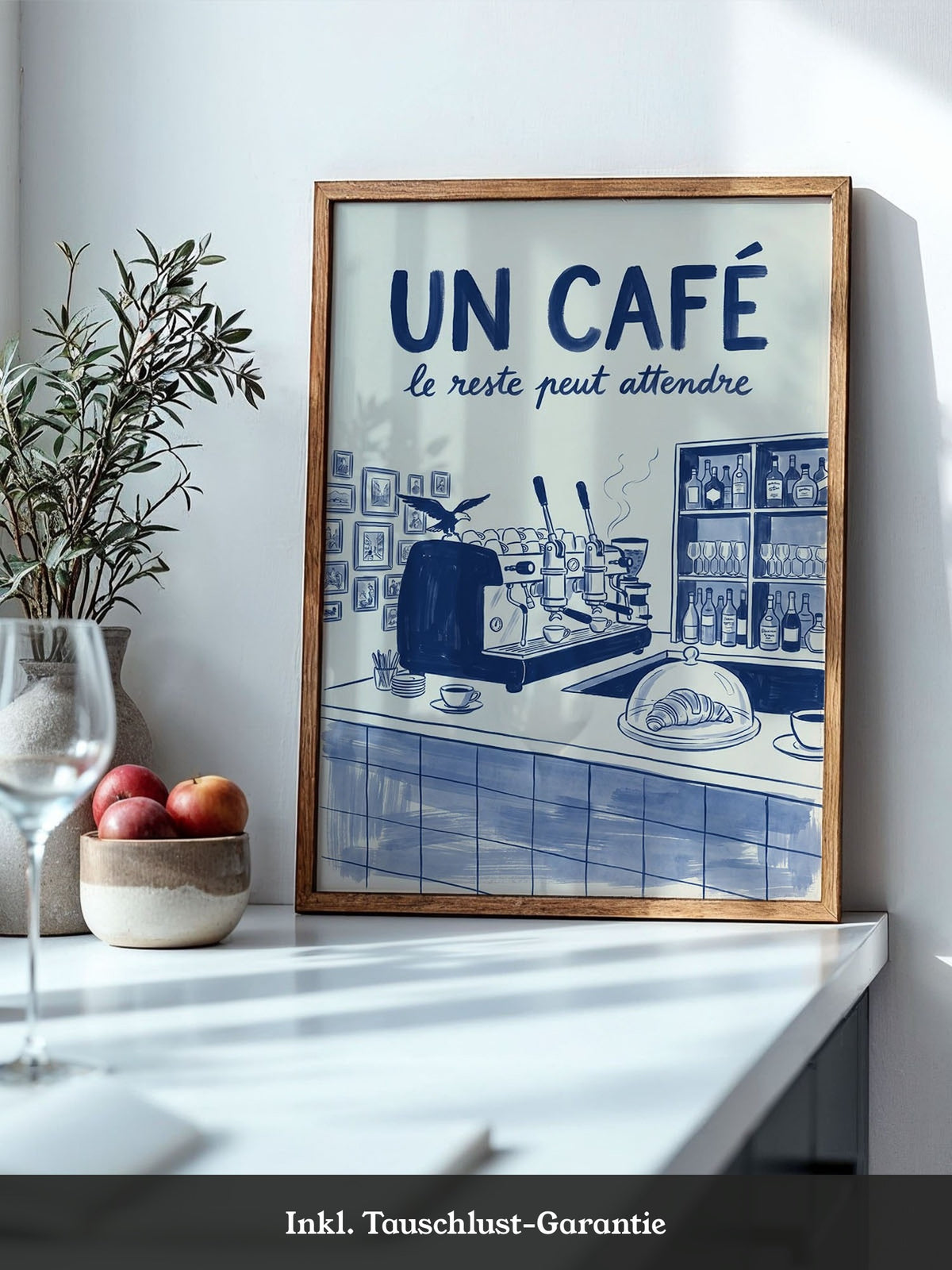 Café Barista Illustration Blau