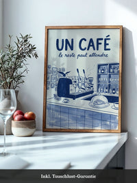 Café Barista Illustration Blau