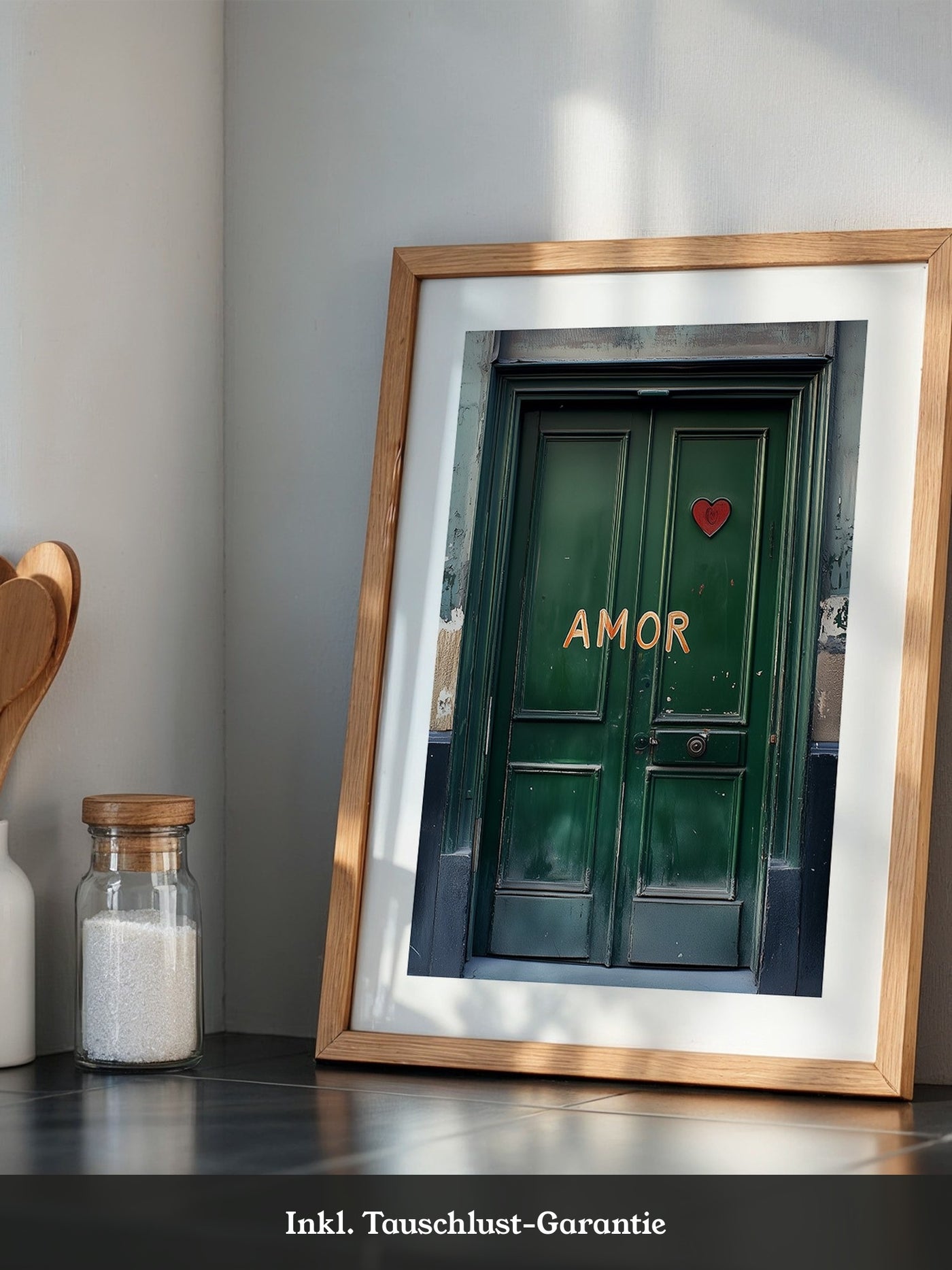 Grüne Tür Herz Amor