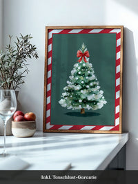 Weihnachtsbaum Aquarell Rot-Schleife