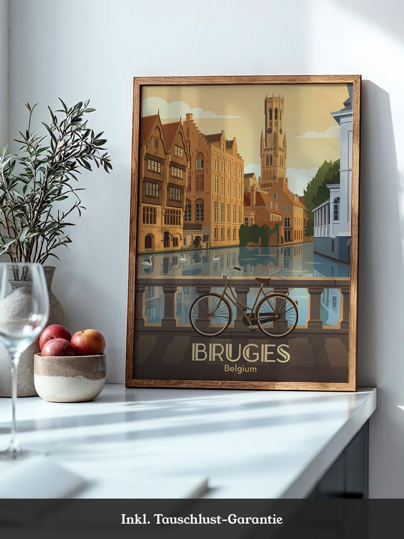 Brügge Fahrrad Wasserkanal retro