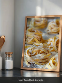 Tagliatelle Nahaufnahme Mehl