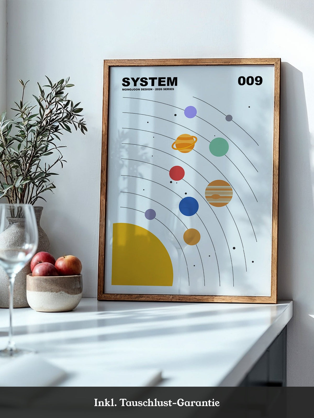Planetenbahnen bunt minimalistisch