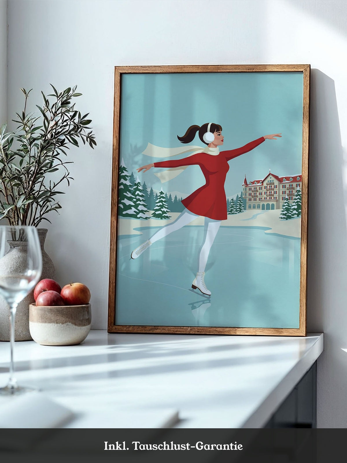 Eislauf Retro Illustration