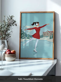 Eislauf Retro Illustration