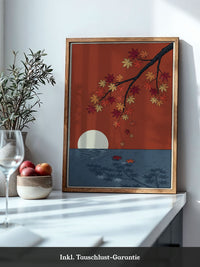 Herbstblätter Sonnenuntergang Wasser