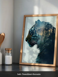 Tiger Silhouette Wald Collage