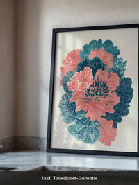 Florale Muster Korallen-Stil