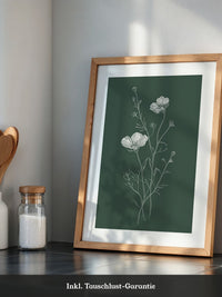 Florale Zeichnung grünweiß