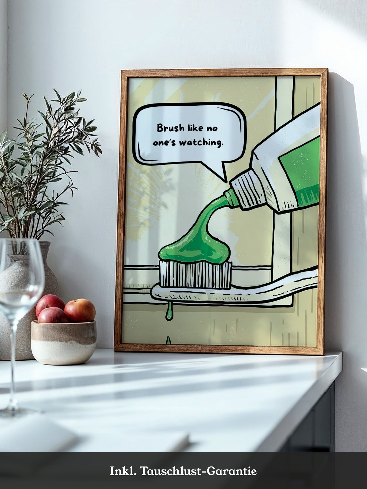 Grüne Zahnpasta Cartoon