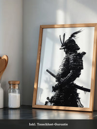 Samurai Krieger Tinte Schwarzweiß