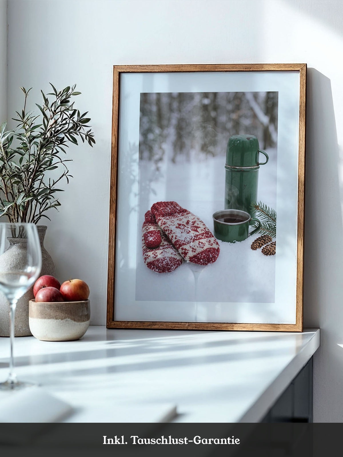 Thermoskanne Winterwald Schnee