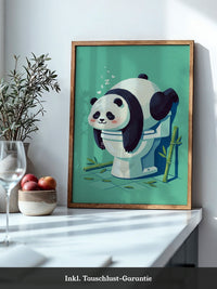 Schlafender Panda Toilettenabenteuer