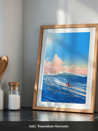 Surfer Welle pastellfarben