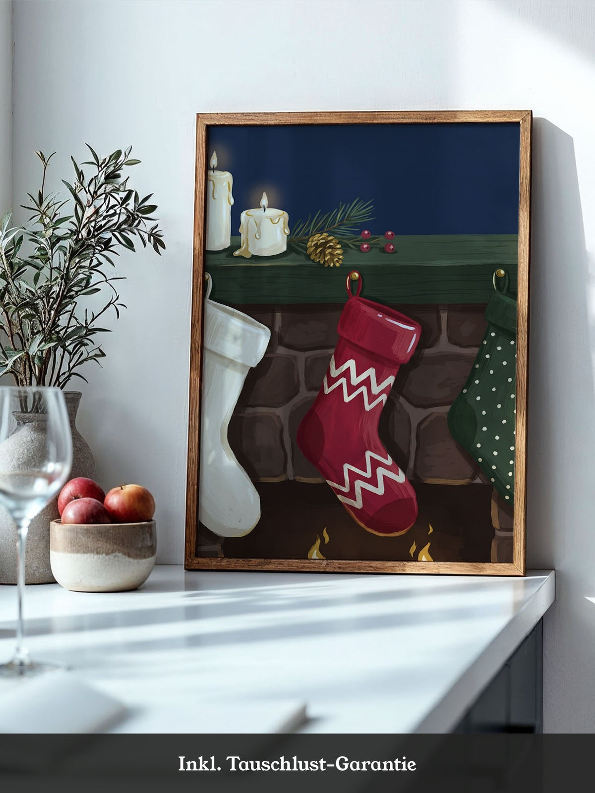Weihnachtsstrumpf Kamin Illustration
