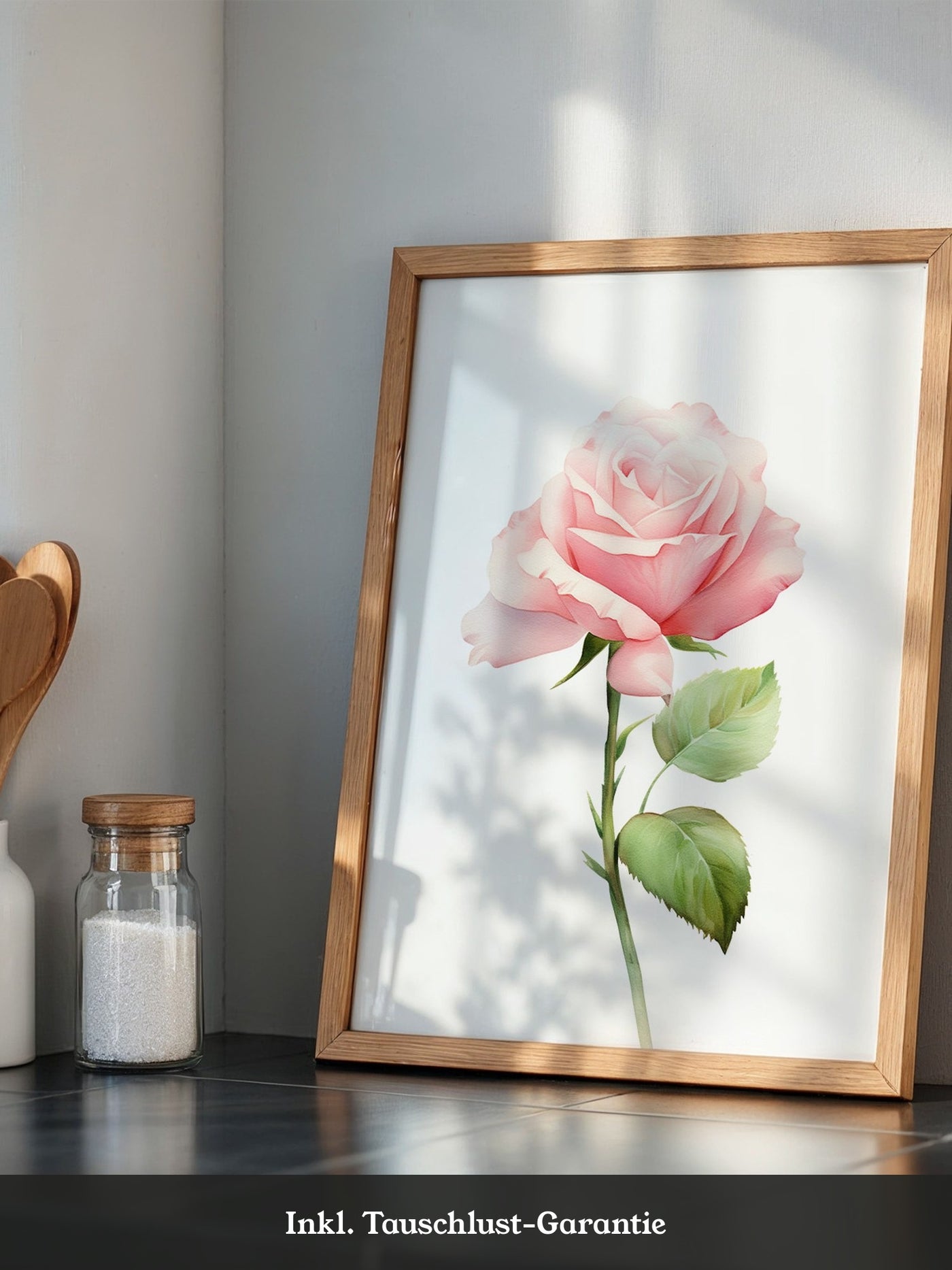 Rosenblüte Pastell Aquarell