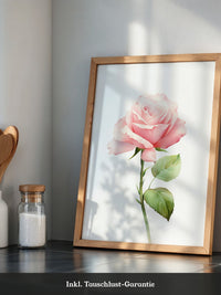 Rosenblüte Pastell Aquarell