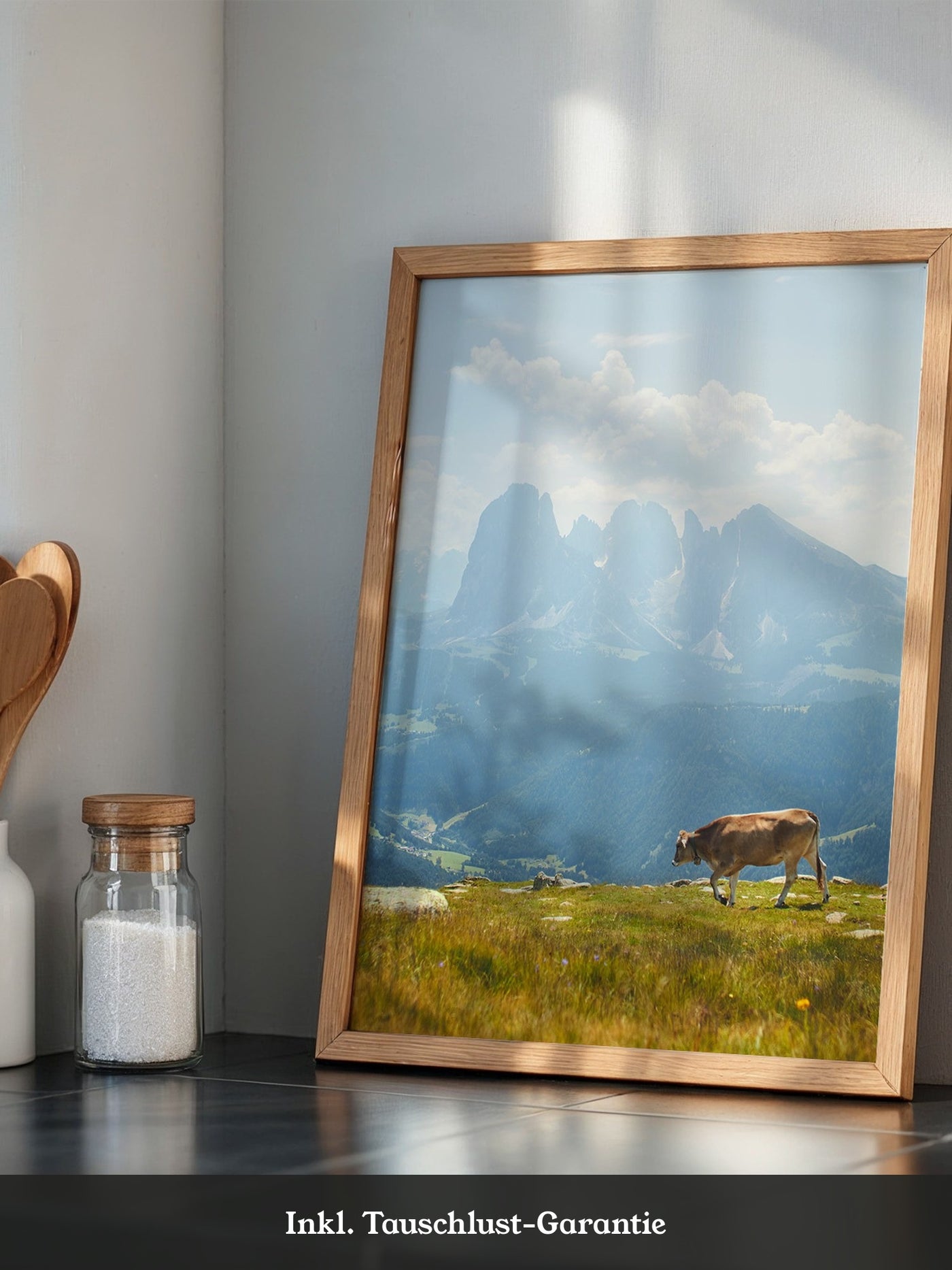 Kuh Berglandschaft pastell