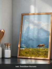 Kuh Berglandschaft pastell