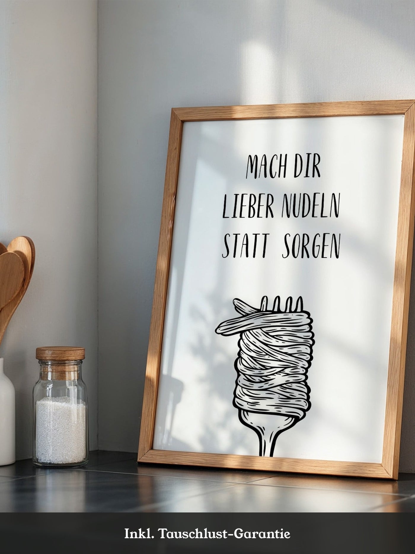 Nudeln Gabel Zeichnung witzig