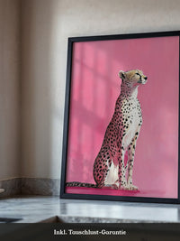 Gepard Illustration rosa Hintergrund