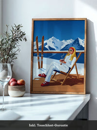 Skiurlaub Terrasse Retro