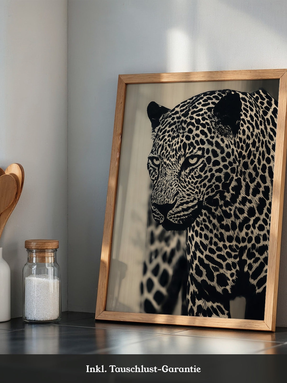 Leopard Nahaufnahme Schwarzbeige