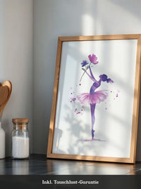 Ballerina Aquarell Blumenpracht
