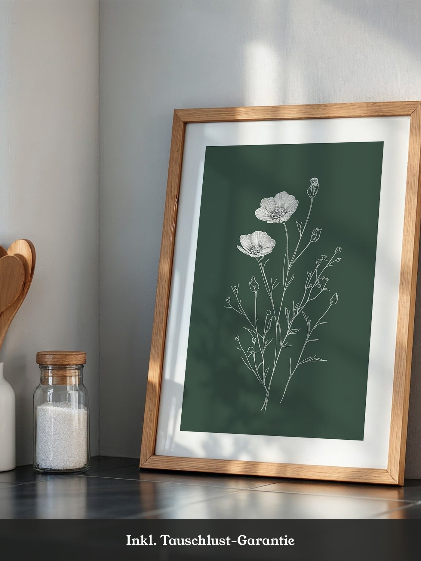 Blumen Skizze auf Grün