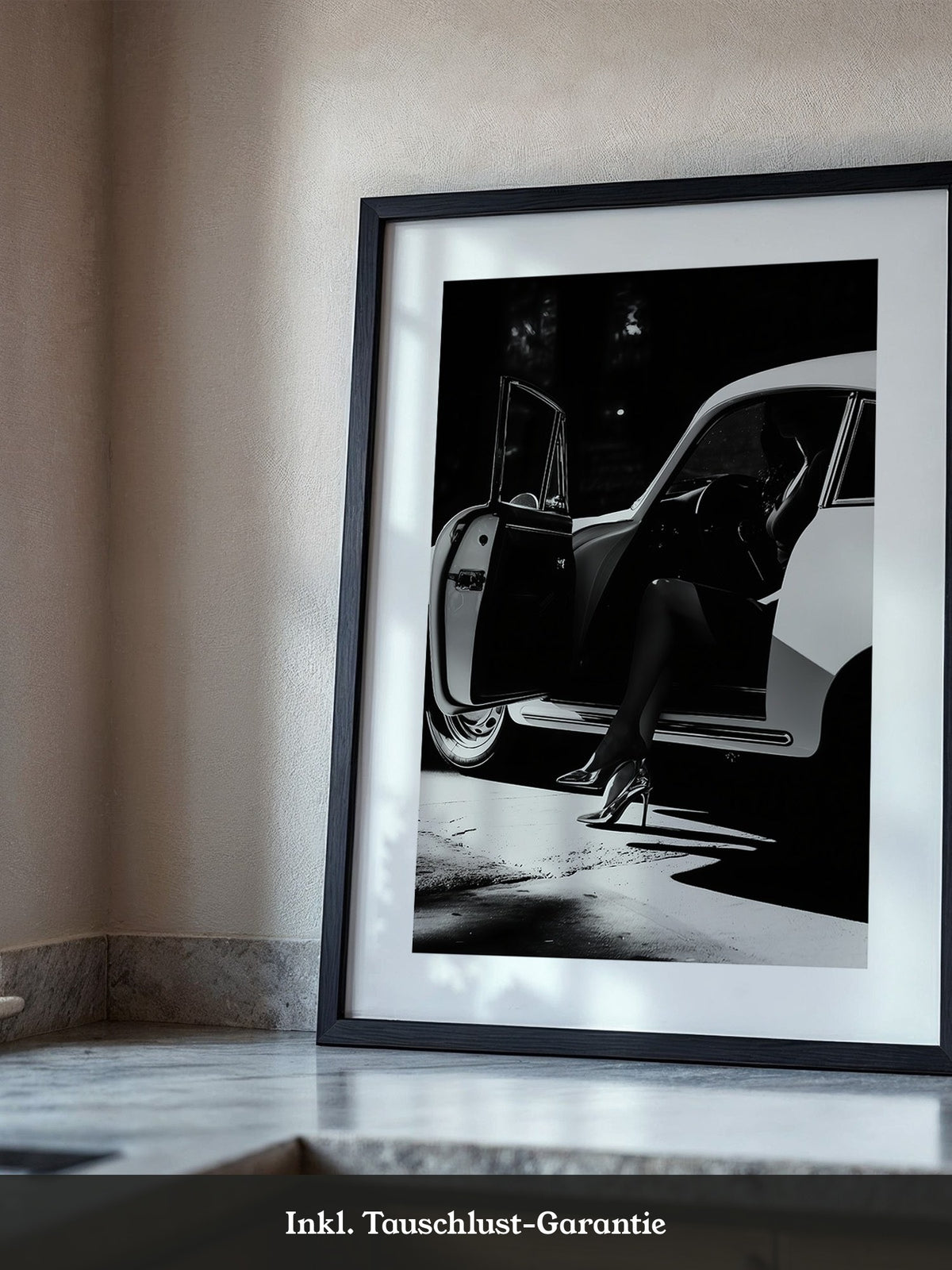 Porsche Silhouette Schwarz-Weiß