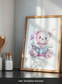 Teddybär Aquarell mit Buch