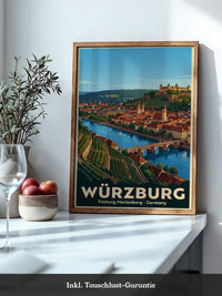 Würzburg Skyline Pastellfarben