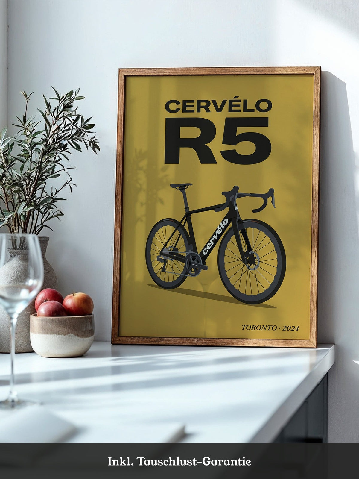 Rennrad schwarz moderne Typografie