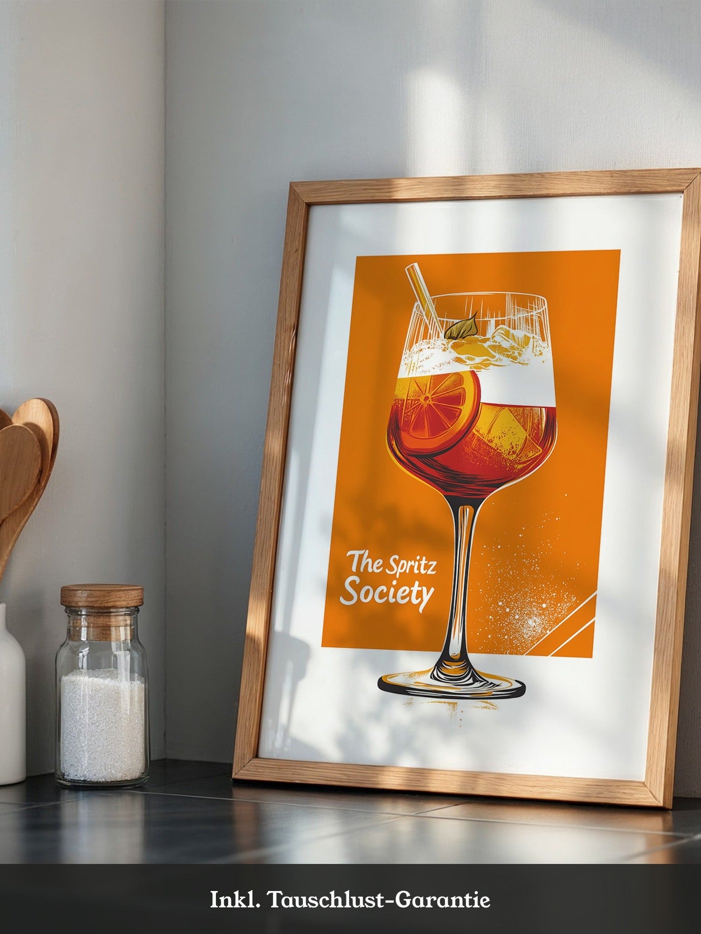 Aperol Spritzglas Orange Zeichnung